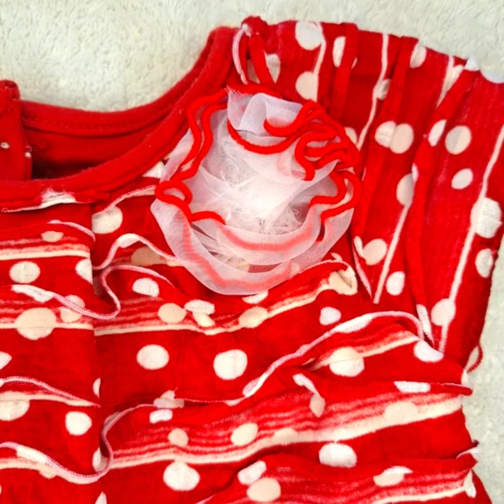 Pippa & Julie Polka Dot Ruffle Tiered Dress Toddler Size 2T